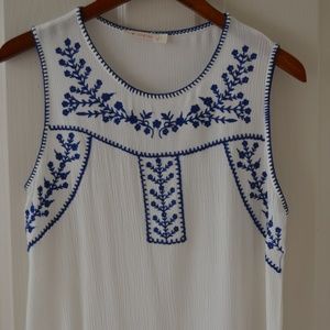 EUC Sleeveless Embroidered Top